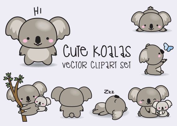 570x408 Premium Vector Clipart Kawaii Koala Cute - Koala Drawing Cute