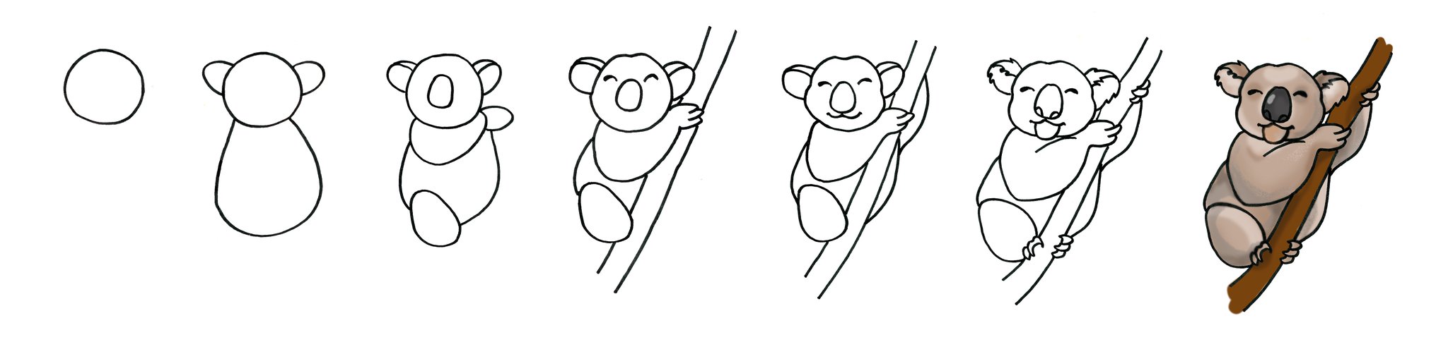 Koala Drawing Step By Step at PaintingValley.com | Explore collection