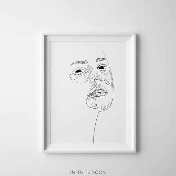 570x570 Face Line Drawing Fashion Sketch Printable Art Female Art Etsy - Koala Line Drawing