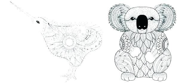 650x280 Cute Smiling Happy Koala Bear Face Vector Modern Line Outline - Koala Outline Drawing