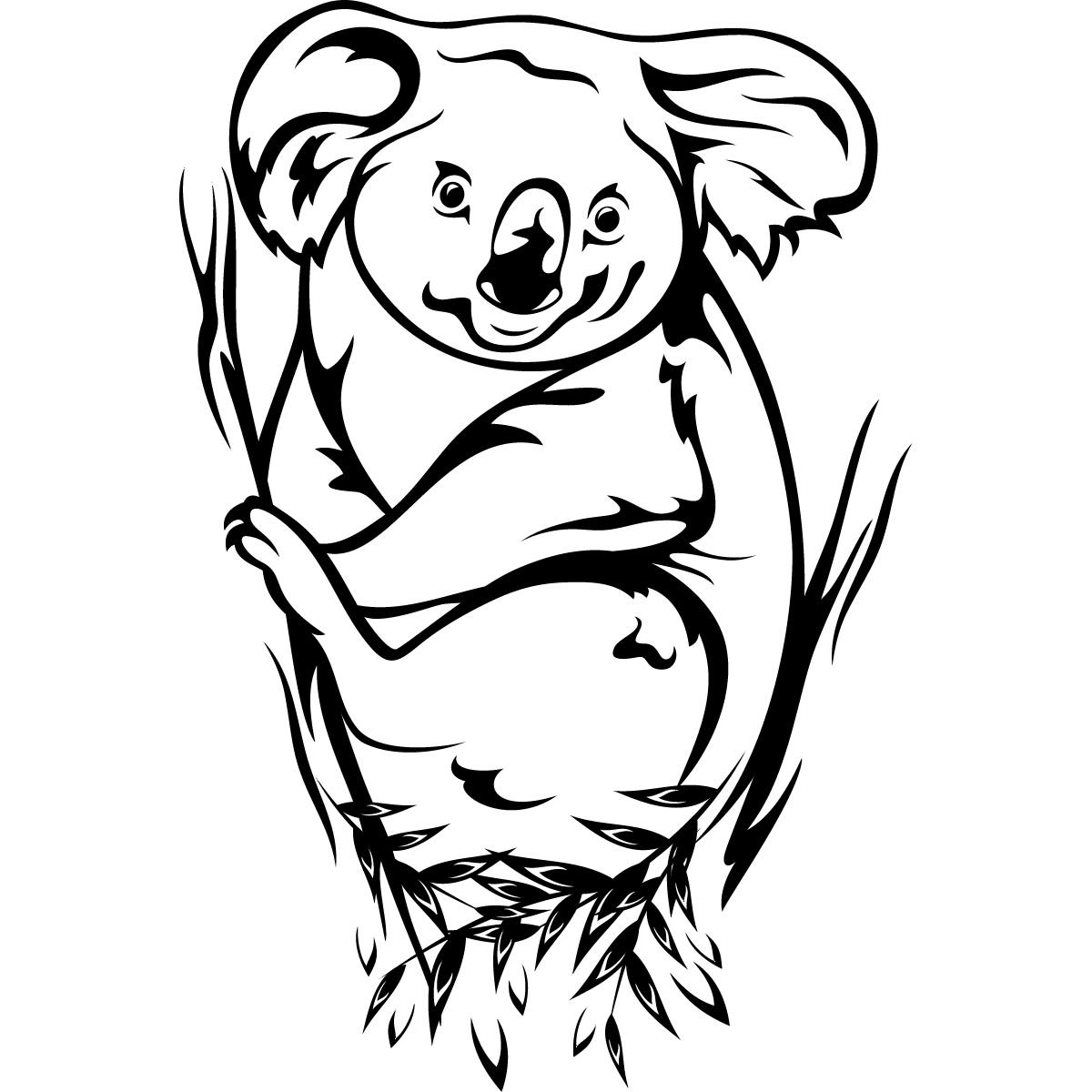 1200x1200 Huge Collection Of 'koala Outline Drawing' Download More Than - Koala Outline Drawing