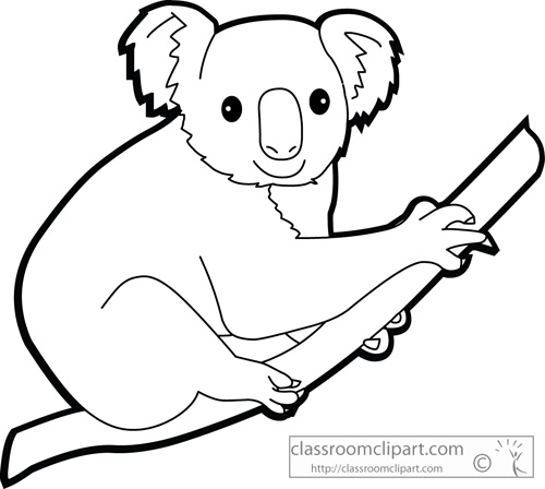 500x448 Koala Clipart Tree Drawing - Koala Outline Drawing