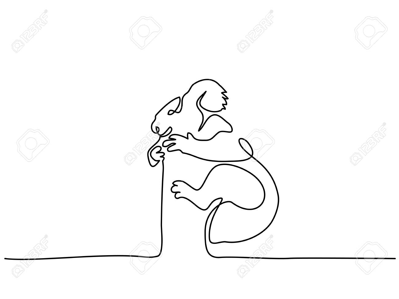 1300x975 Drawn Koala Line Free Clip Art Stock Illustrations - Koala Outline Drawing