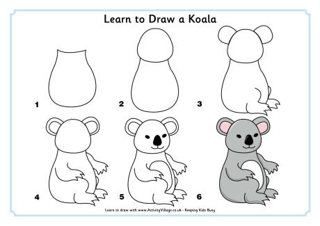 460x325 Koala Printables - Koala Outline Drawing