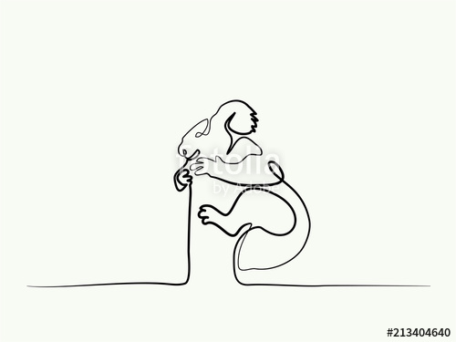 500x375 Continuous One Line Drawing Koala Bear Symbol Logo Of The Koala - Koala Outline Drawing