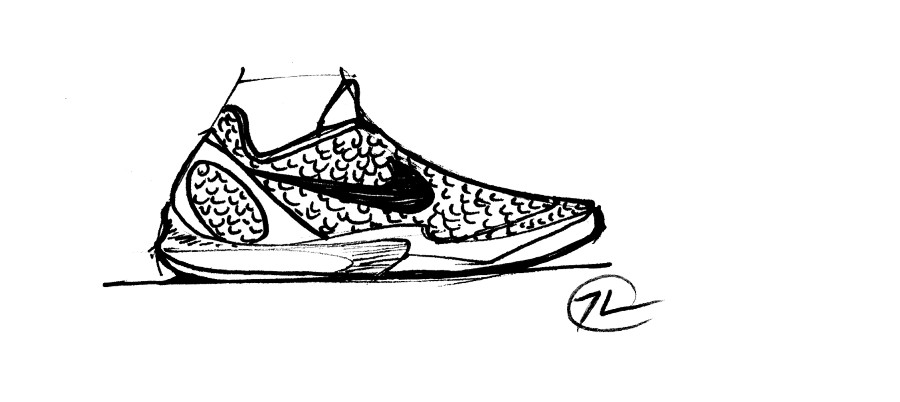 900x402 kobe drawing sneaker for free download - Kobe 9 Drawing