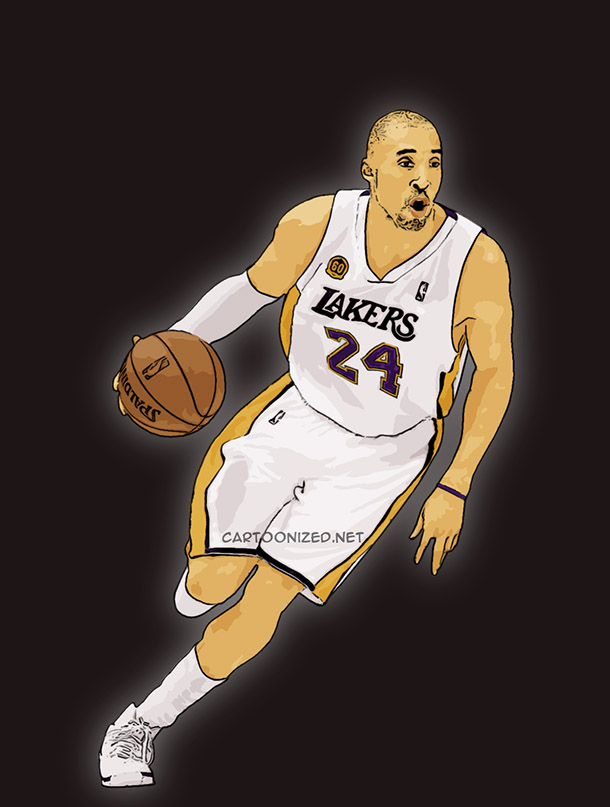 610x807 photo cartoon of kobe bryant - Kobe Bryant Cartoon Drawing