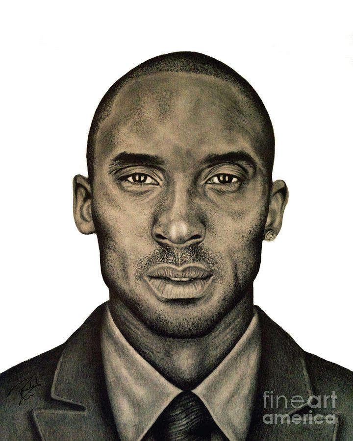 720x900 Kobe Bryant Black And White Print Drawing - Kobe Bryant Drawing