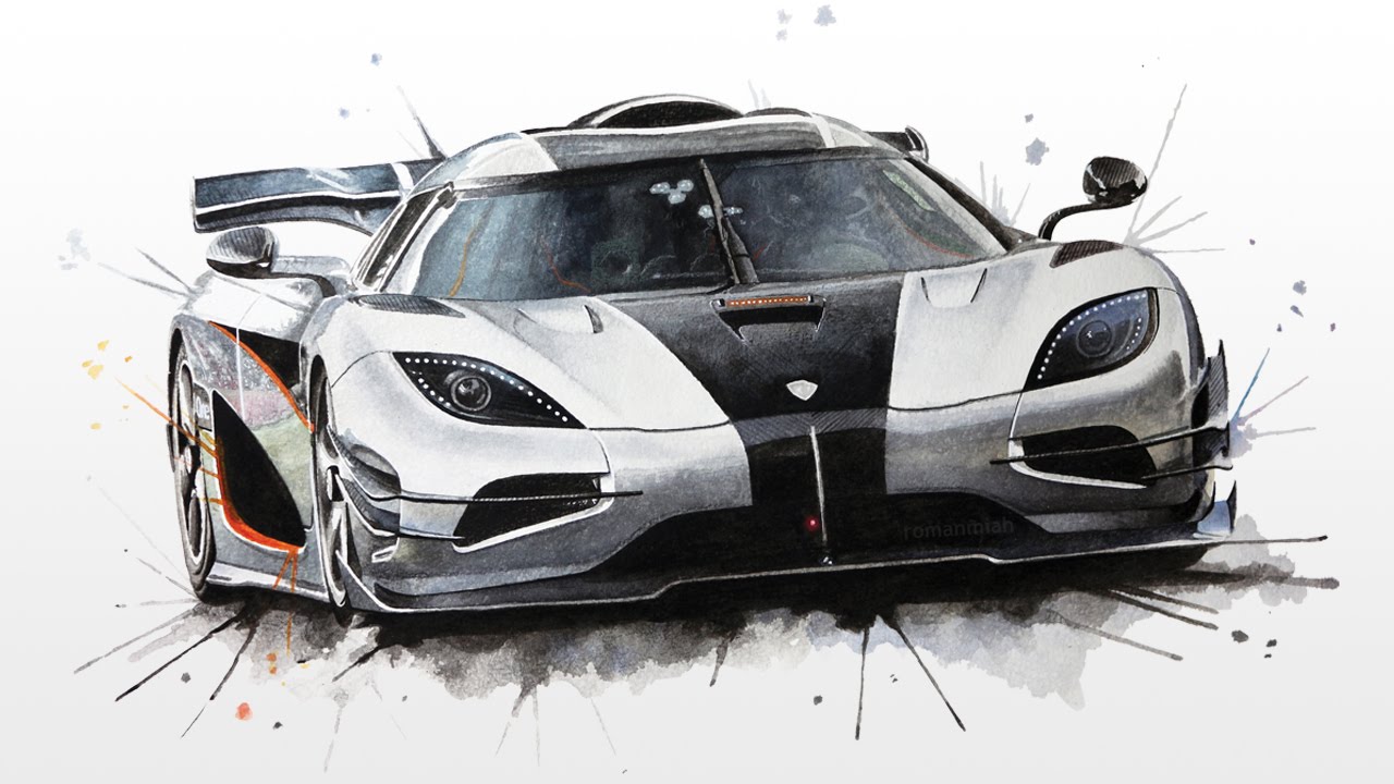 1280x720 koenigsegg watercolour painting - Koenigsegg Drawing
