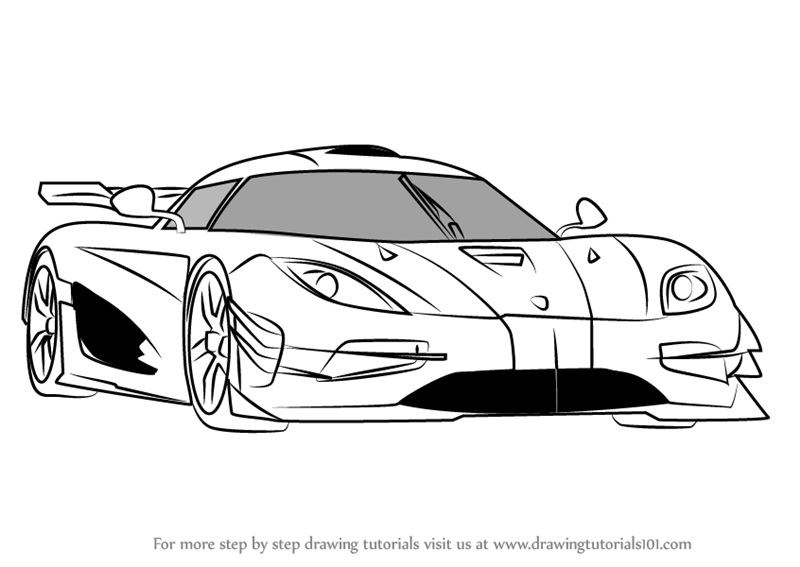 800x567 learn how to draw koenigsegg one - Koenigsegg Drawing