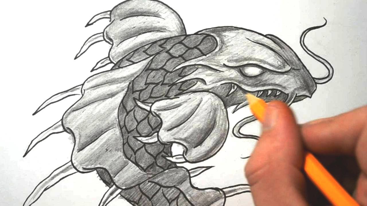 1280x720 How To Draw A Dragon Koi Fish - Koi Dragon Drawing