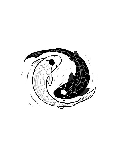 413x550 ipad drawing of koi fish ying yang photographic print - Koi Drawing