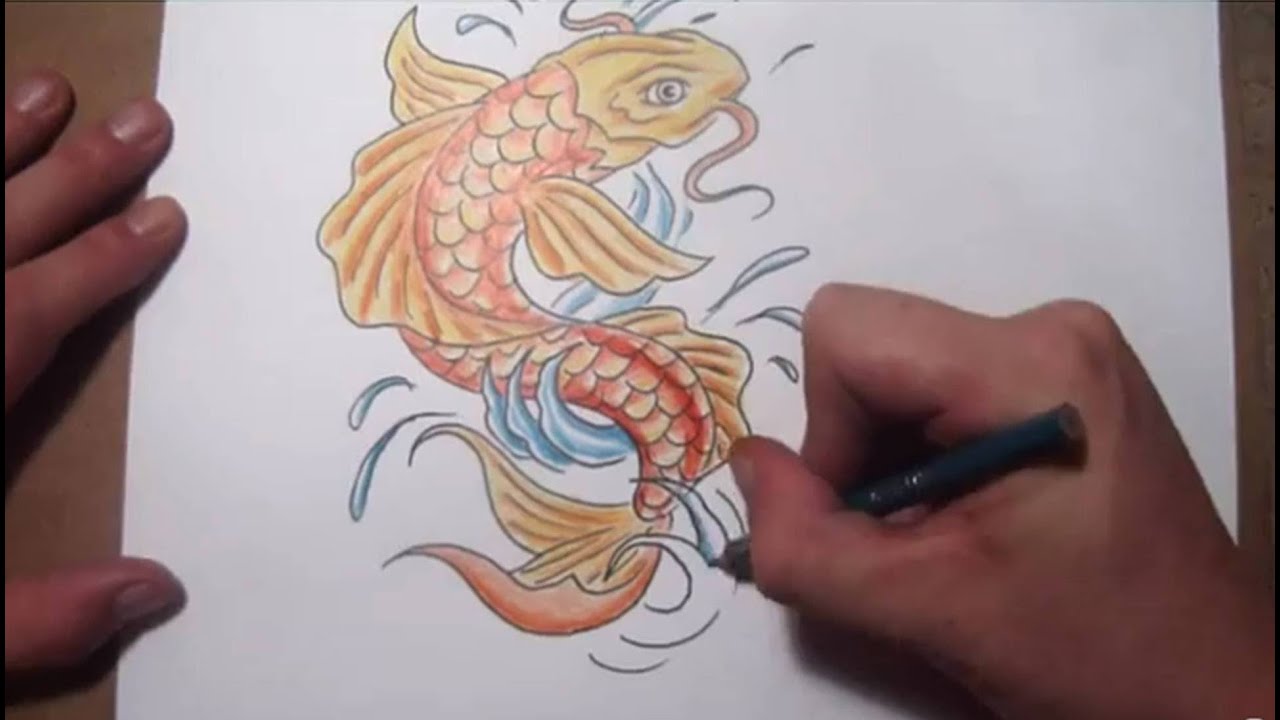 1280x720 How To Draw A Koi Fish Tattoo Design - Koi Drawing Tattoo