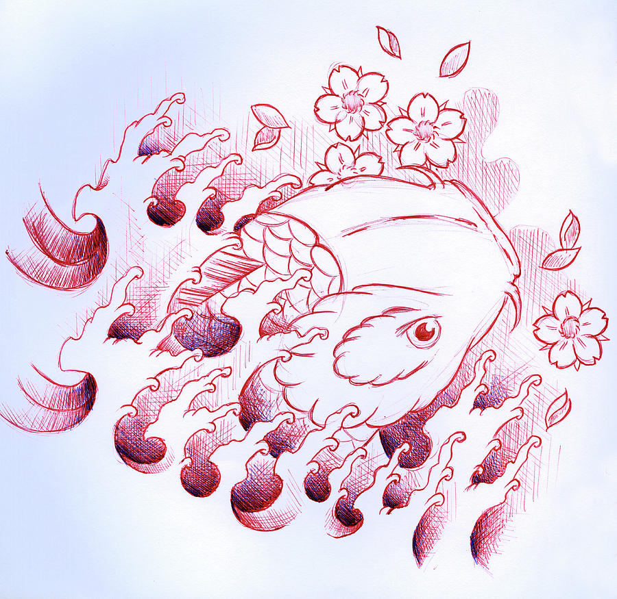 900x875 Koi Carp Tattoo Art Drawing - Koi Drawing Tattoo