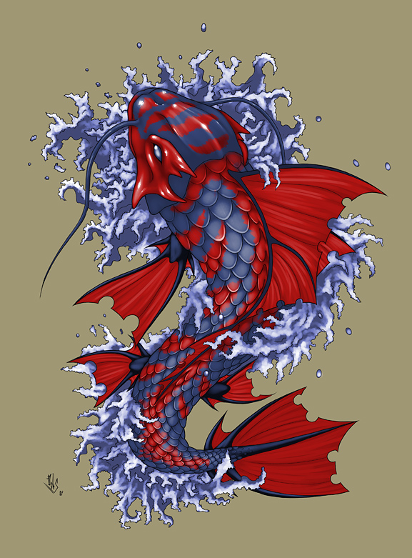 577x781 koi fish dragon drawing col on koi fish tattoo half sleeve designs - Koi Fish Dragon Drawing