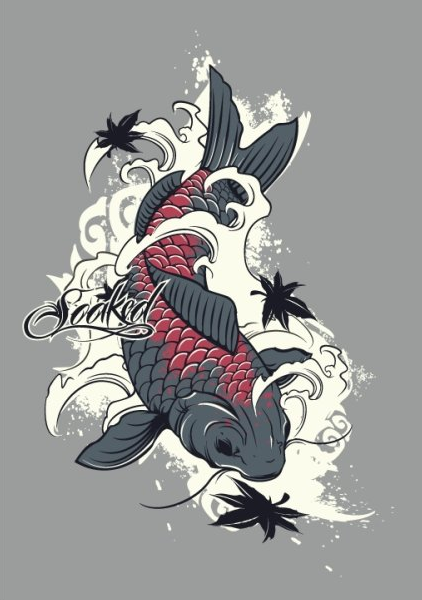 422x600 Research On Koi Fish Drawing Digital Media - Koi Fish Drawing