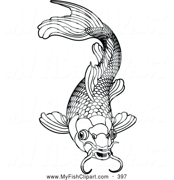 600x620 koi fish outline fish outline drawing at free for personal simple - Koi Fish Drawing Outline