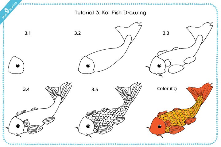 720x480 Collection Of 'koi Fish Drawing Step - Koi Fish Drawing Simple