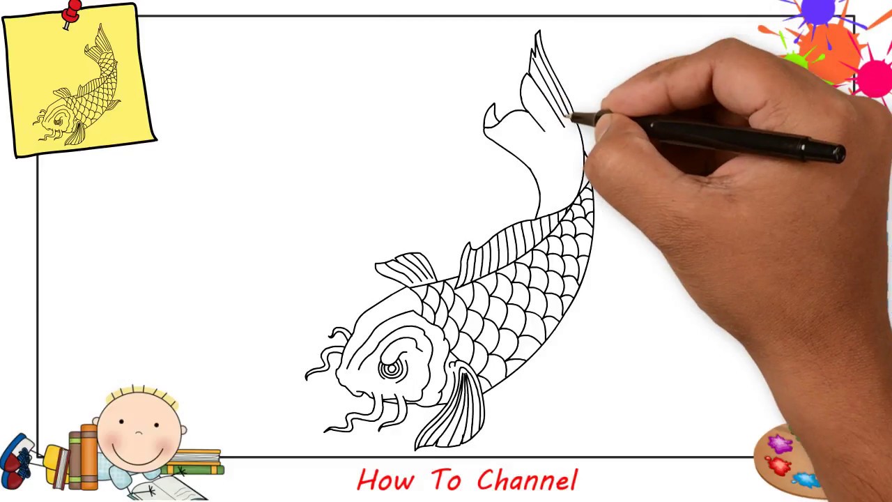 1280x720 How To Draw A Carp - Koi Fish Drawing Step By Step
