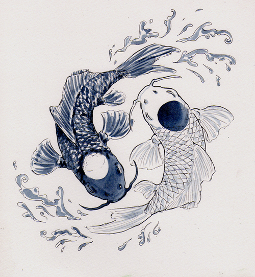 500x542 Koi Fish Drawings Tumblr - Koi Fish Drawing Tumblr