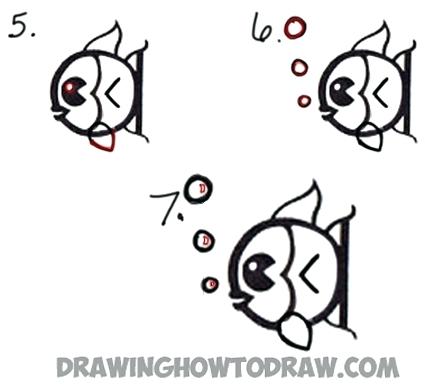 425x389 simple drawing fish drawing a cartoon fish from lowercase letter - Koi Fish Drawing Tutorial