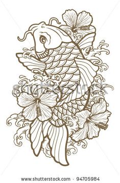 235x357 Best Koi Tattoo Images Tattoo Art, Tattoo Ideas, Beautiful - Koi Fish Drawing With Flowers