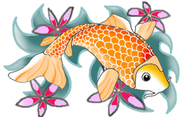 366x233 Colorful Koi Fish Drawings - Koi Fish Drawing With Flowers