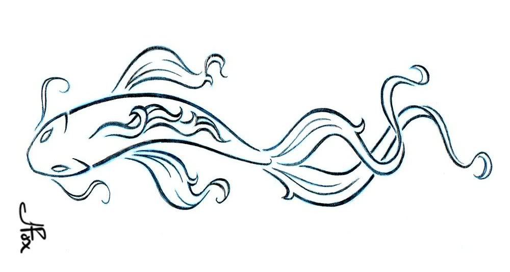 1000x533 line koi koi fish line drawing photo - Koi Fish Line Drawing