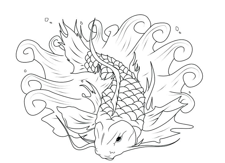 Koi Fish Outline Drawing at PaintingValley.com | Explore collection of ...