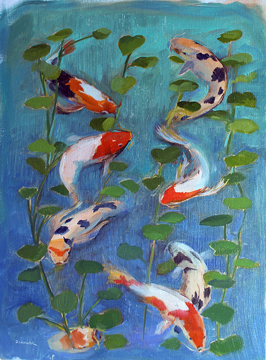 Koi Fish Pond Drawing at PaintingValley.com | Explore collection of Koi ...