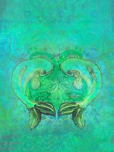 226x300 Painting Drawing Tattoo Koi Carp Swimming Fish Pond Art Print - Koi Fish Pond Drawing