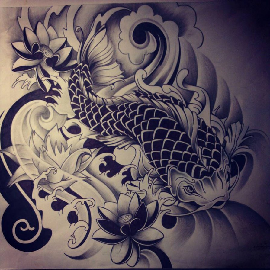 894x894 Again Koi Fish Tattoo Sketch Tattoo Ideas - Koi Fish Tattoo Drawing