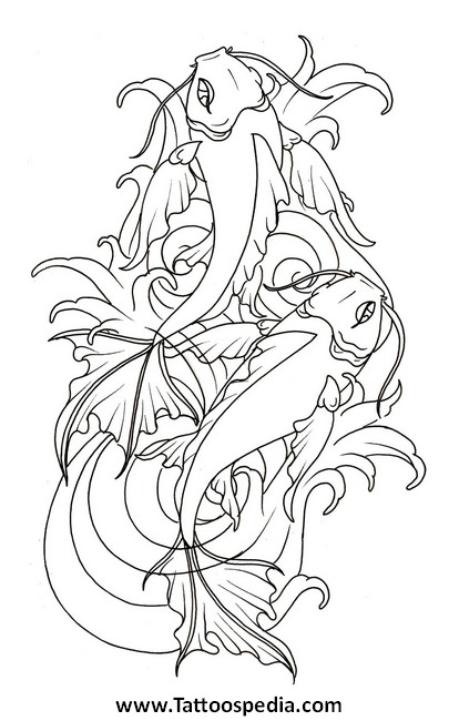 414x650 Koi Fish Tattoo Drawings - Koi Fish Tattoo Drawing