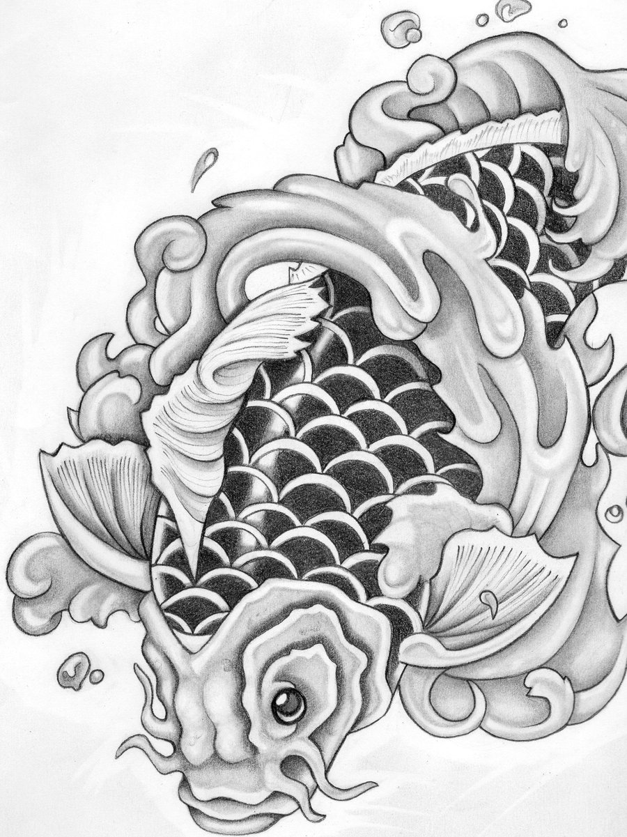 Koi Fish Tattoo Drawing Design At Paintingvalley Com Explore Collection Of Koi Fish Tattoo Drawing Design