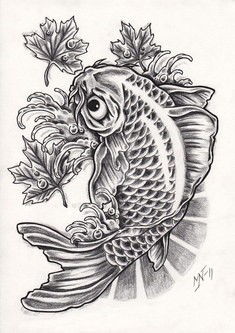 751x1064 Koi Fish Tattoo Design - Koi Fish Tattoo Drawing Design