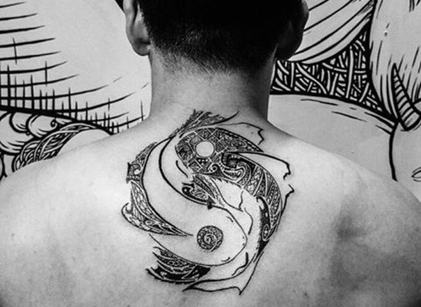 605x441 Tribal Koi Fish Tattoo Designs Meaning - Koi Fish Tattoo Drawing Design