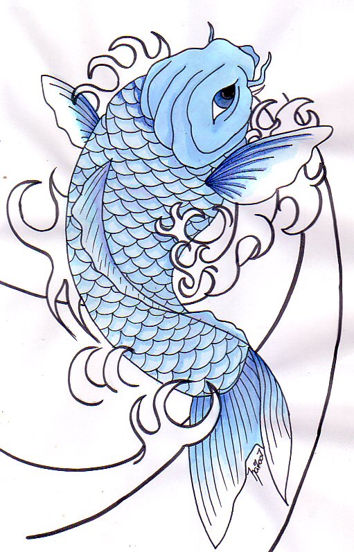 511x797 Koi Fish Tattoo Design And Ideas - Koi Fish Tattoo Drawing Design