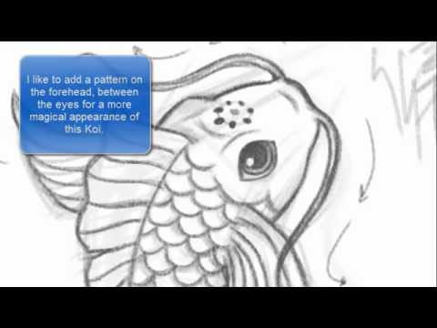 480x360 How To Draw A Koi Fish - Koi Line Drawing