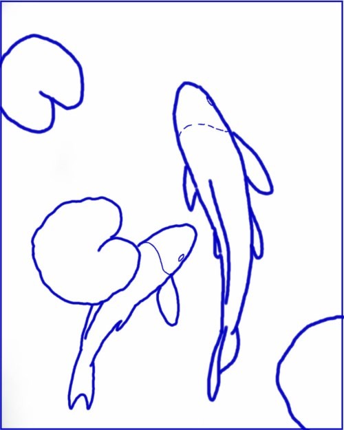 500x625 How To Paint A Koi Pond In Oil Online Art Lessons - Koi Pond Drawing