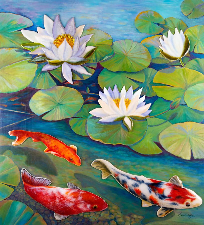 815x900 Koi Pond Painting - Koi Pond Drawing