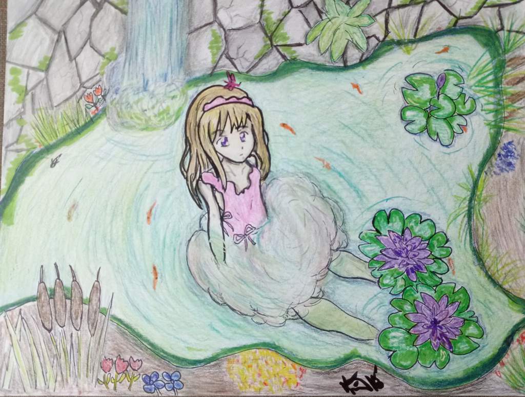 1024x774 Loli In Koi Pond Doodles And Drawings Amino - Koi Pond Drawing