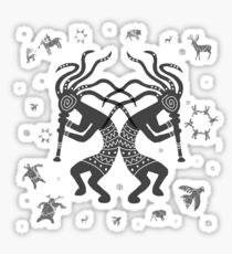 210x230 Native American Hunting Drawing Stickers Redbubble - Kokopelli Drawing
