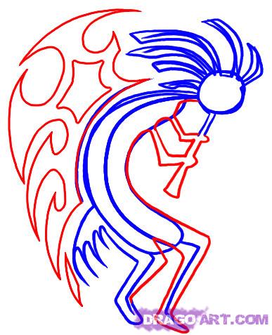 387x477 How To Draw Kokopelli, Step - Kokopelli Drawing