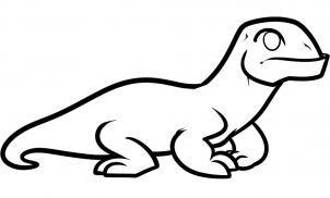 302x182 how to draw how to draw a komodo dragon for kids - Komodo Dragon Drawing