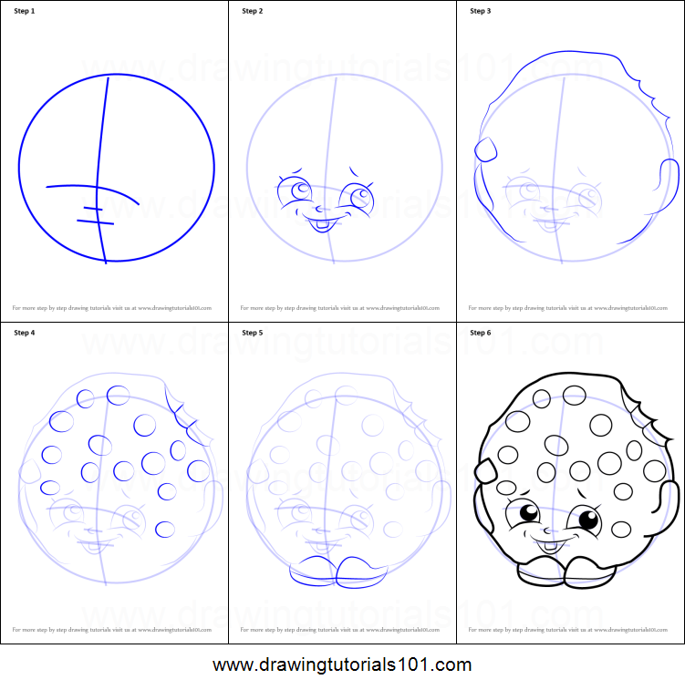 751x757 How To Draw Kooky Cookie From Shopkins Printable Step - Kooky Cookie Drawing