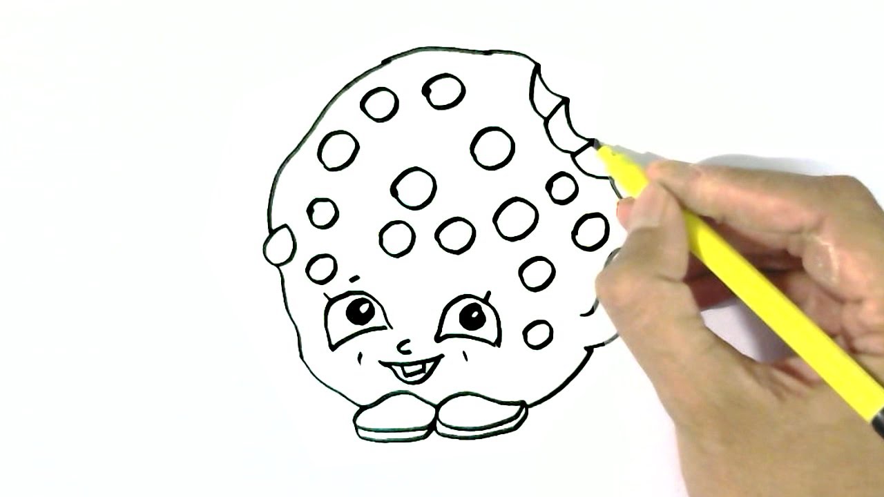 1280x720 How To Draw Kooky Cookie Shopkins In Easy Steps For Children - Kooky Cookie Drawing