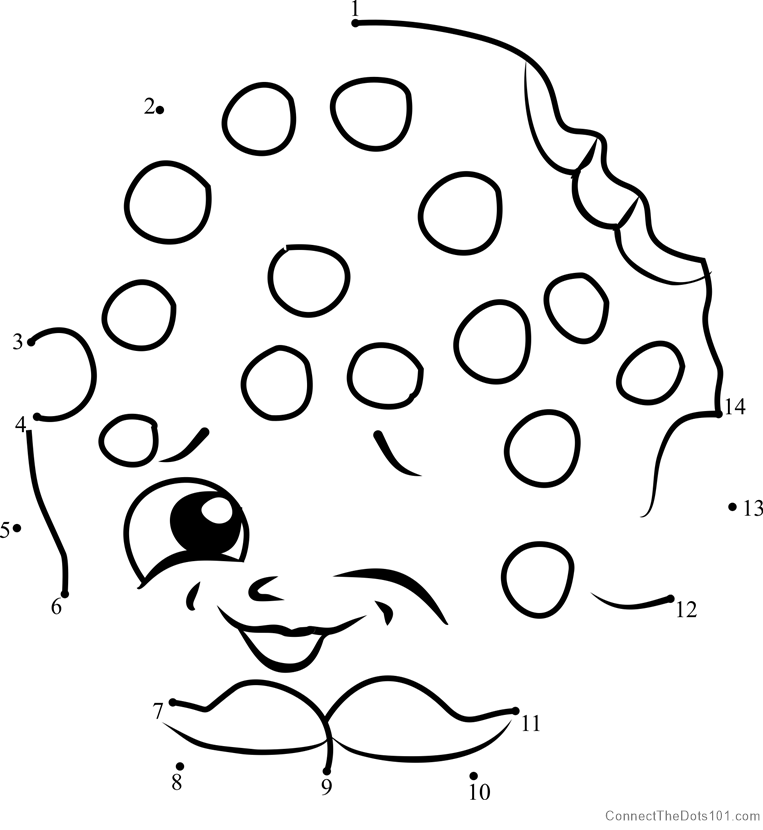 763x830 Kooky Cookie Shopkins Dot To Dot Printable Worksheet - Kooky Cookie Drawing