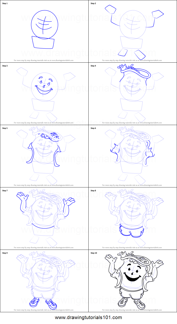 751x1376 how to draw kool aid man printable step - Kool Aid Man Drawing