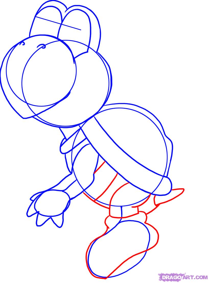 818x1107 How To Draw Koopa Troopa, Step - Koopa Troopa Drawing