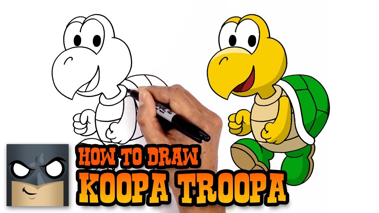 1280x720 How To Draw Koopa Troopa Super Mario - Koopa Troopa Drawing